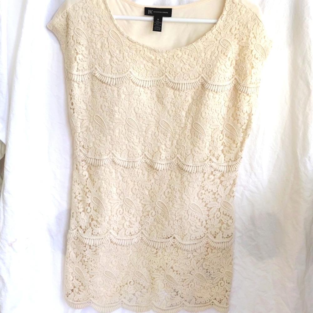 I.N.C Cream Lace Top